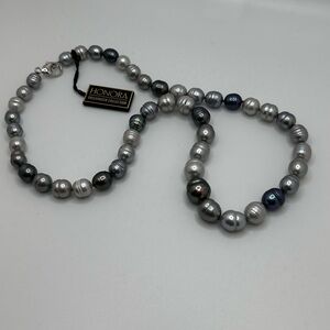 Honora Graduated Ring Pearl Necklace with 925 Sterling Clasp